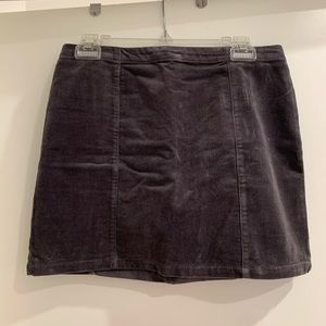Corduroy charcoal pencil skirt